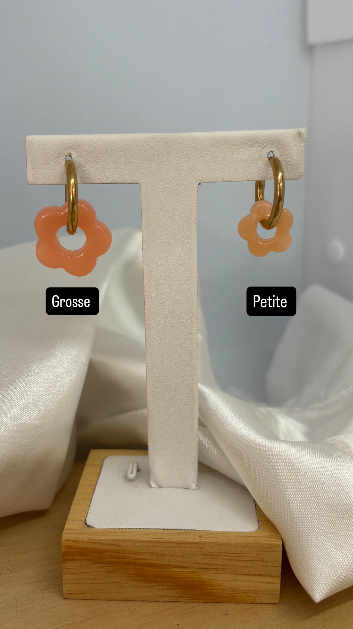 Pampille fleur pour boucles d'oreilles interchangeables