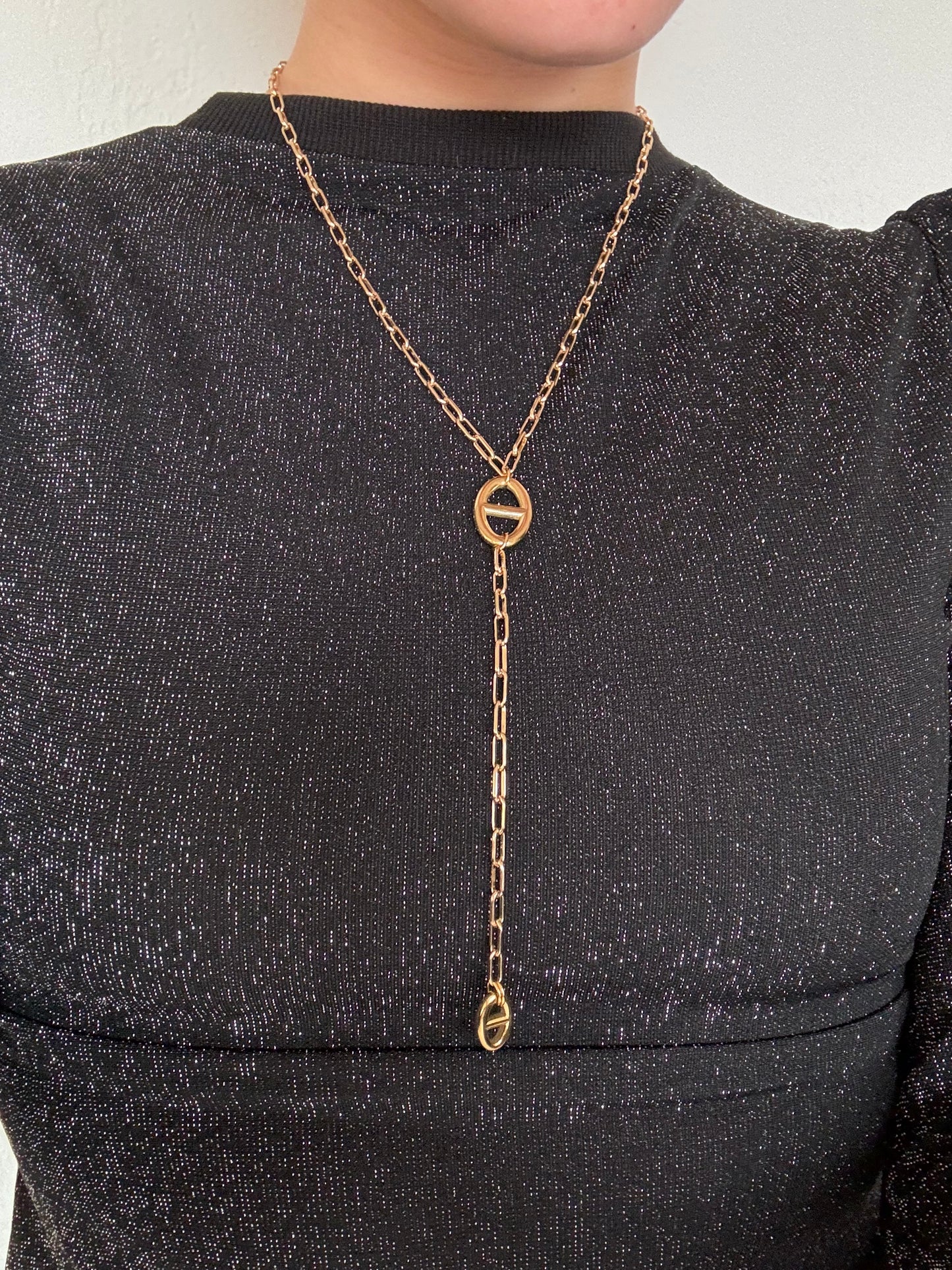 Collier en chaîne double maille