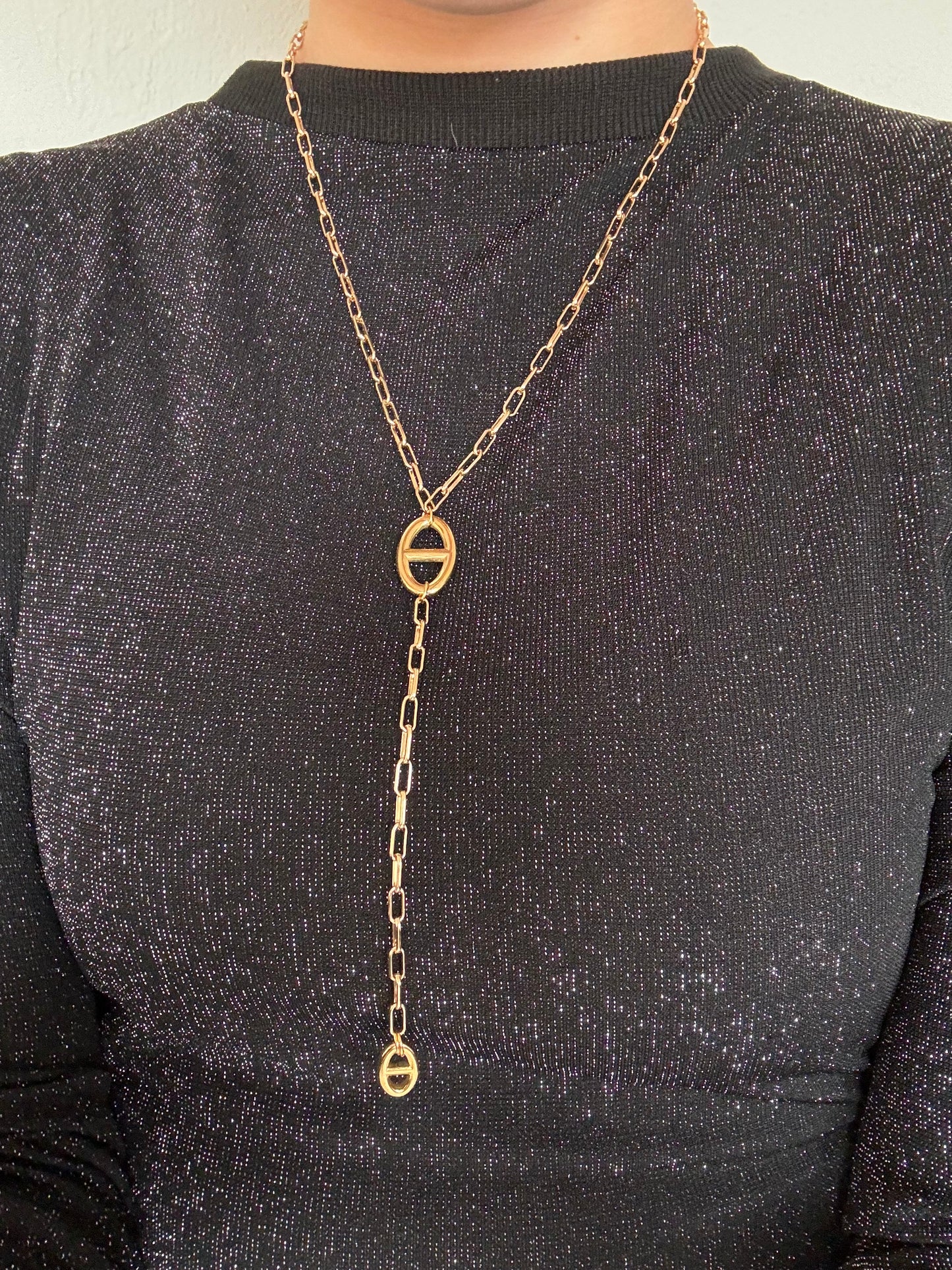 Collier en chaîne double maille