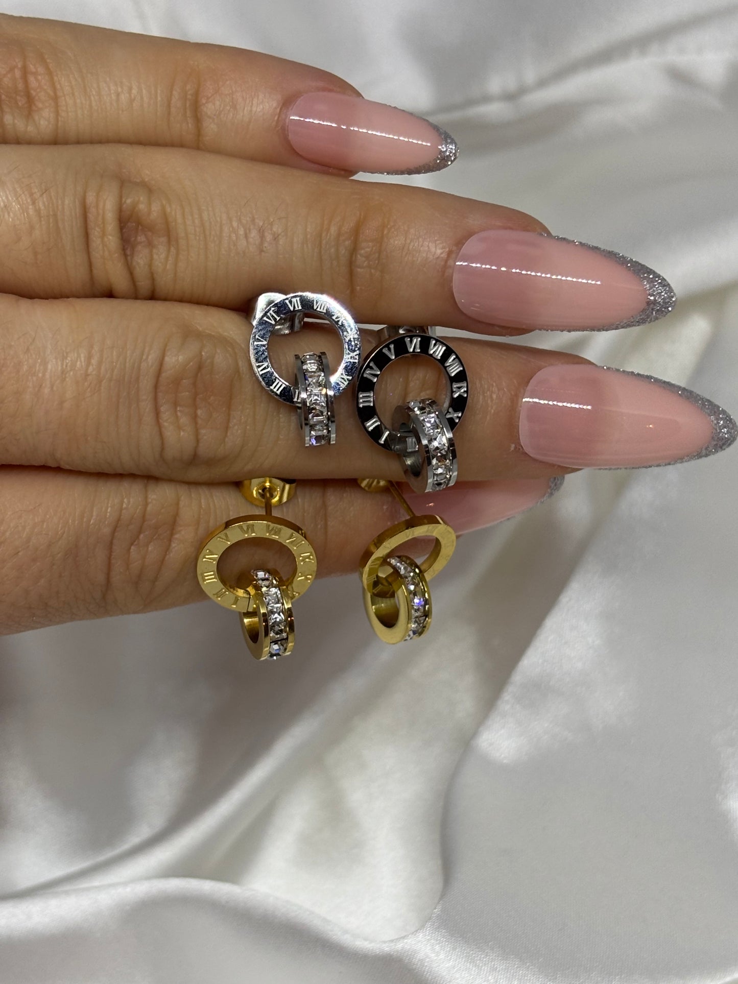 Boucles d'oreilles horloge