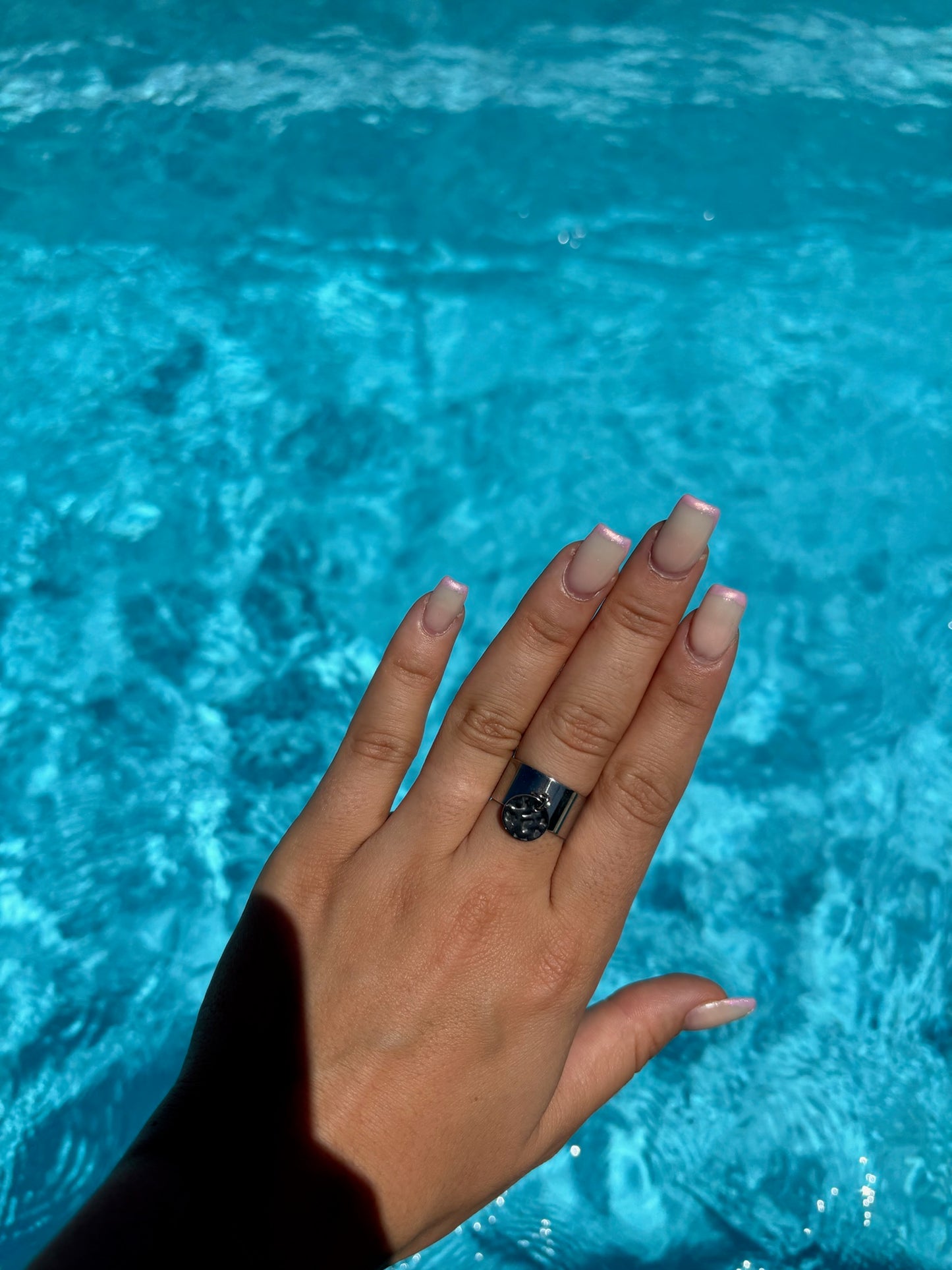 Bague breloque ajustable - Rond matelassé