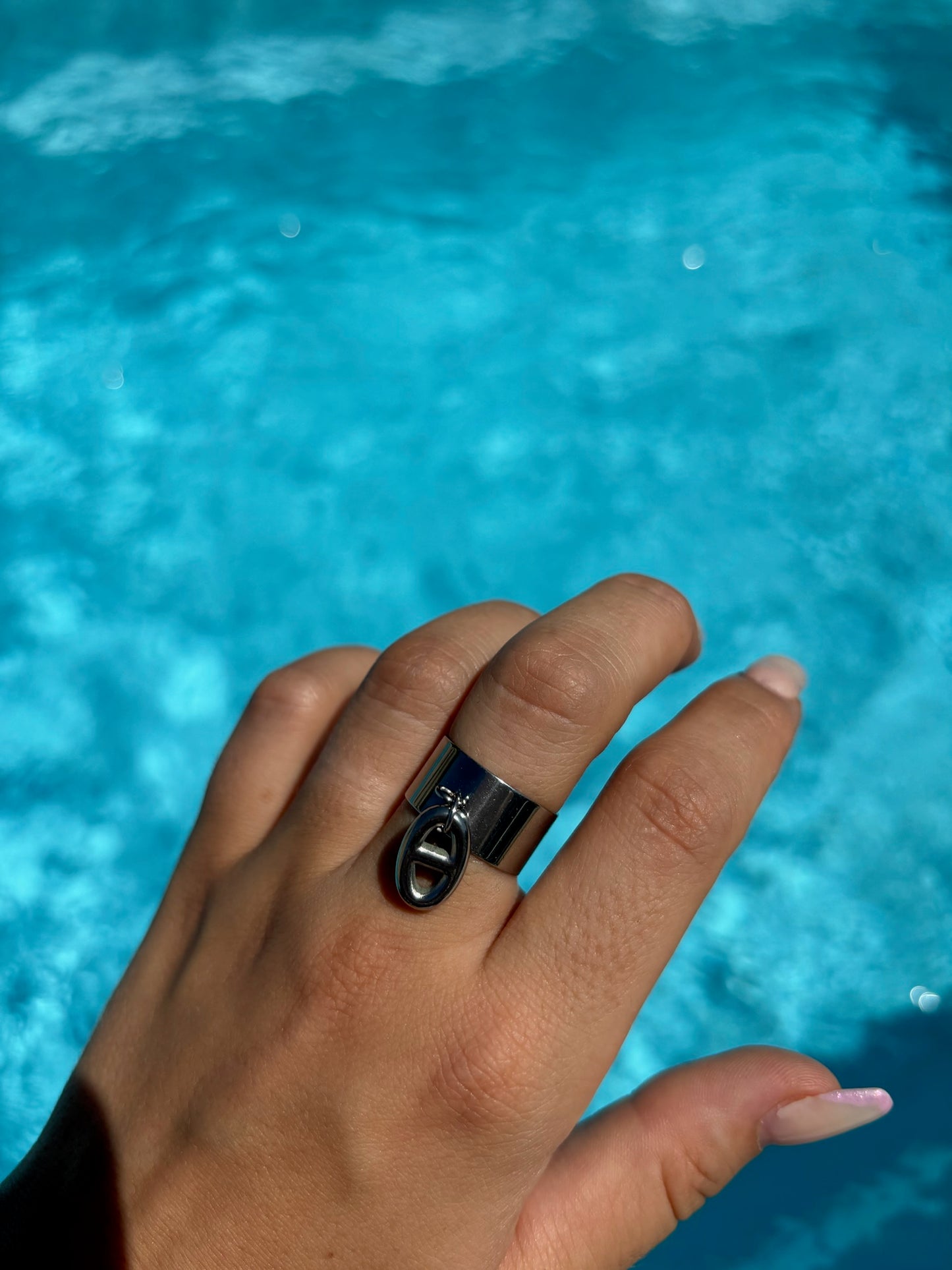 Bague breloque ajustable - Maille