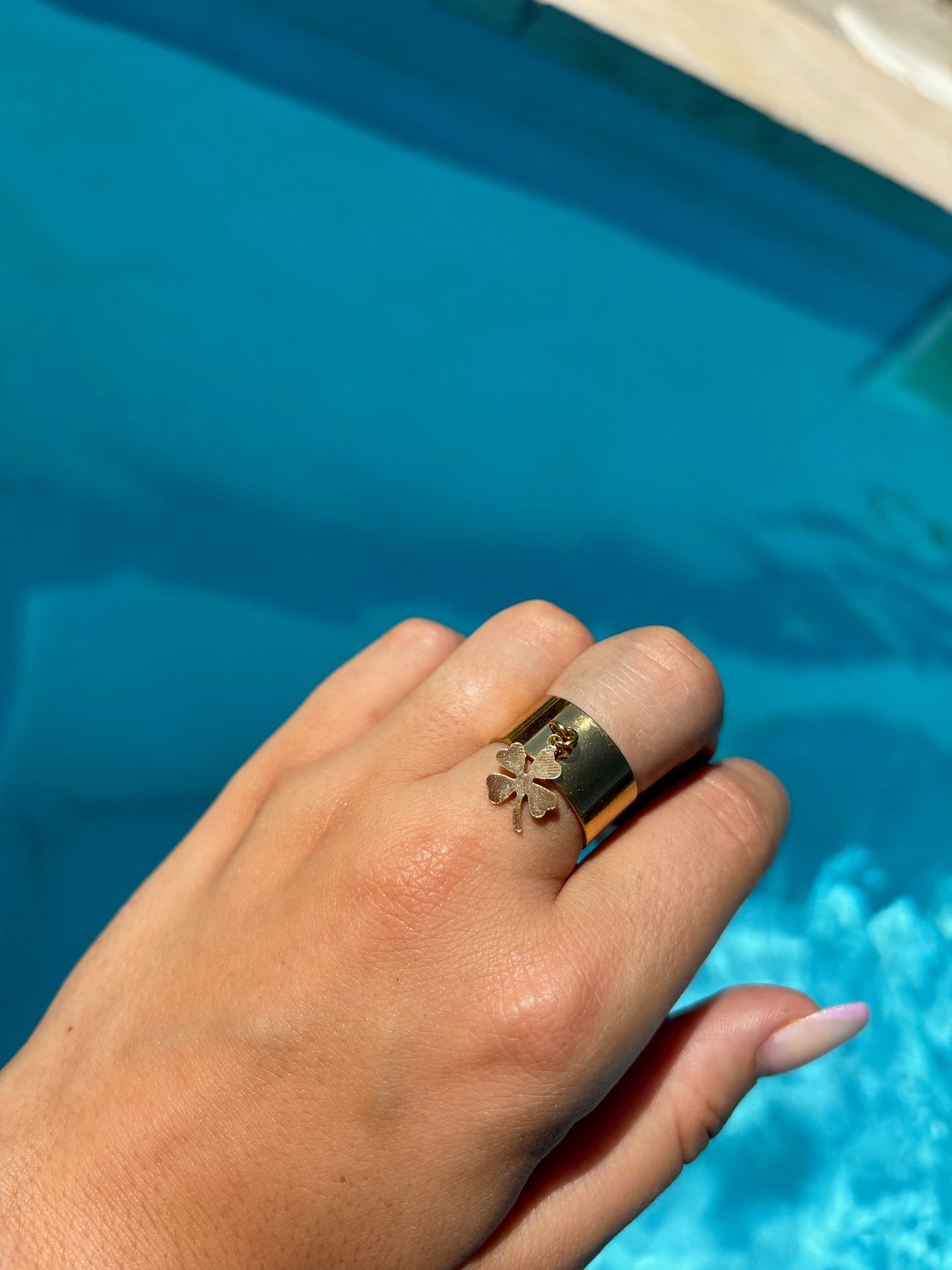 Bague breloque ajustable - Treffle