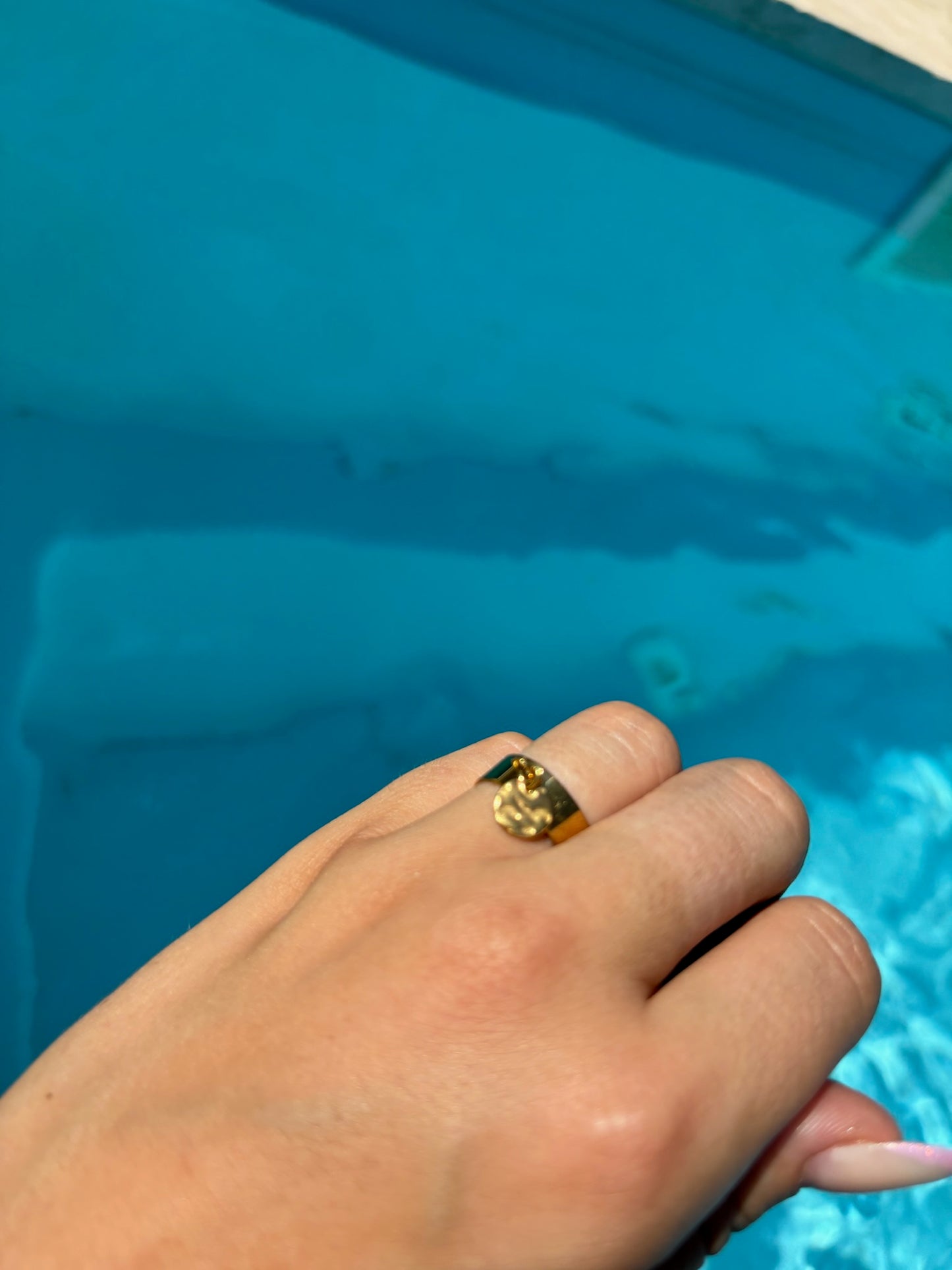 Bague breloque ajustable - Rond matelassé