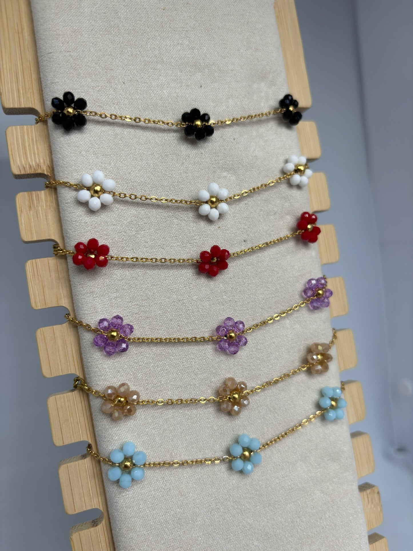 Bracelet fleur perlé