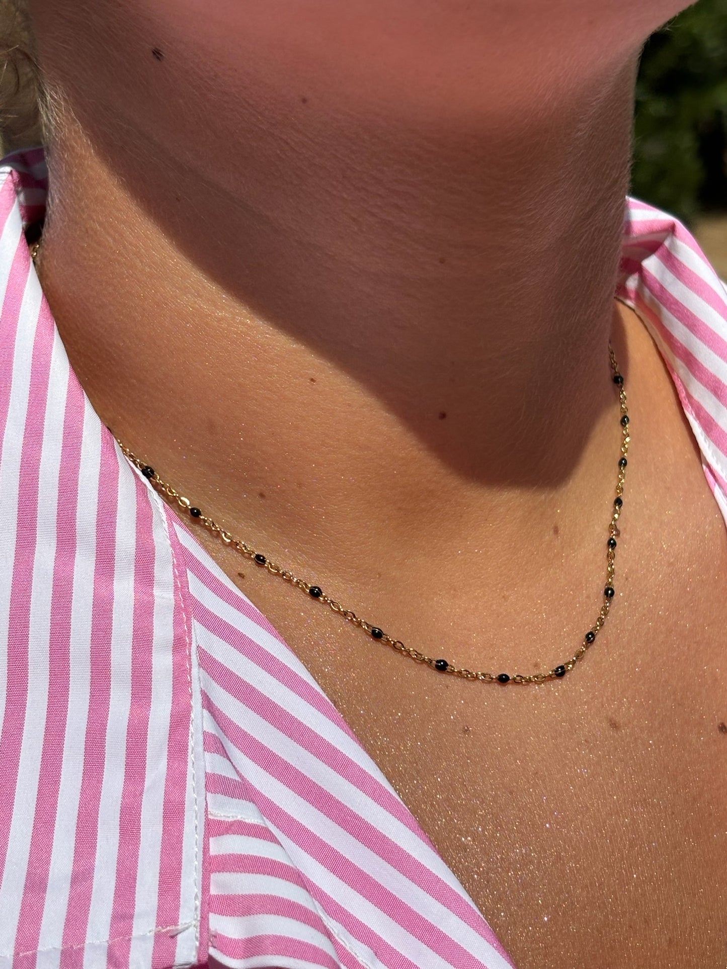 Collier perlé noir