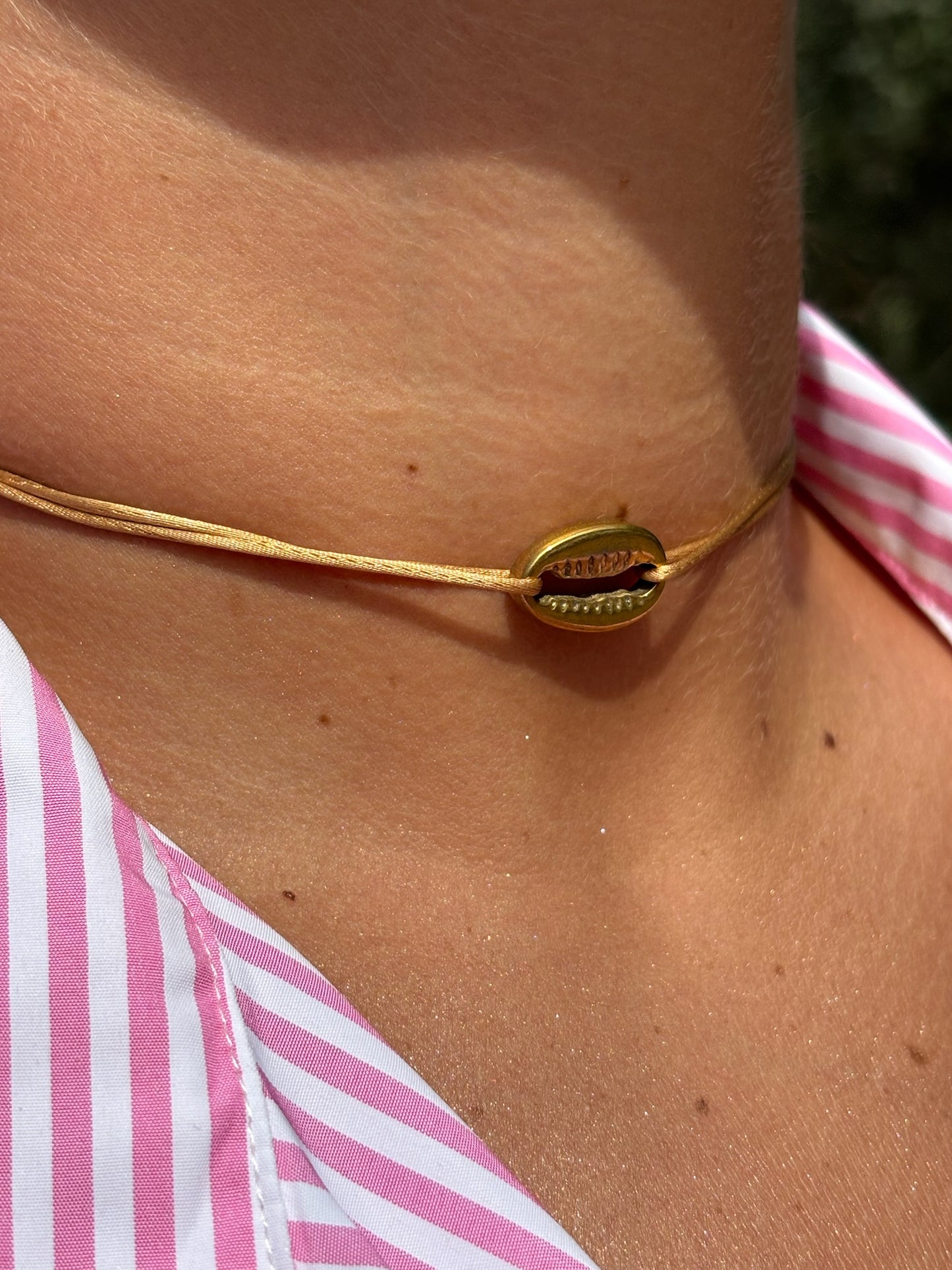 Collier cordon ajustable coquillage