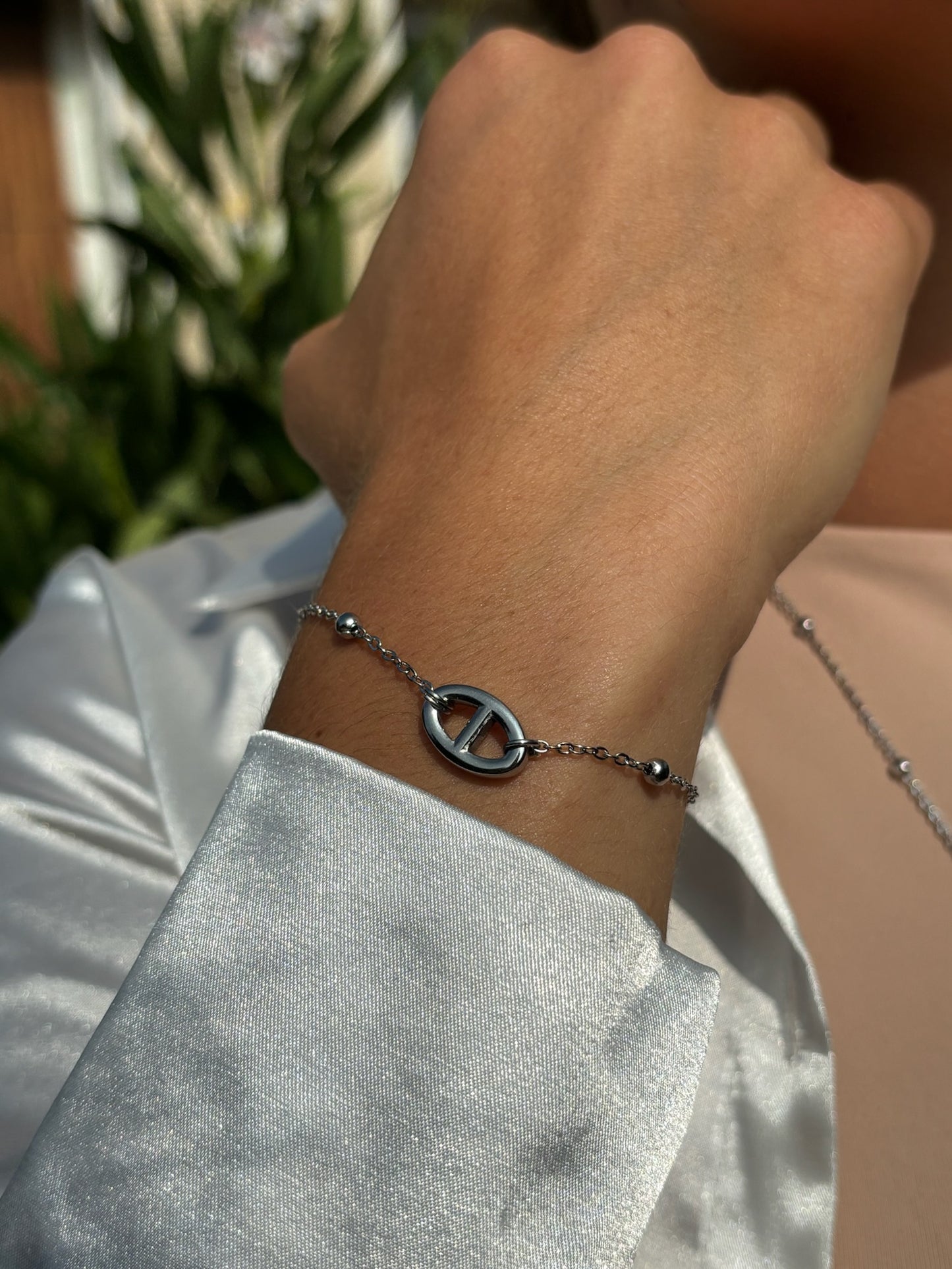 Bracelet maille perlé
