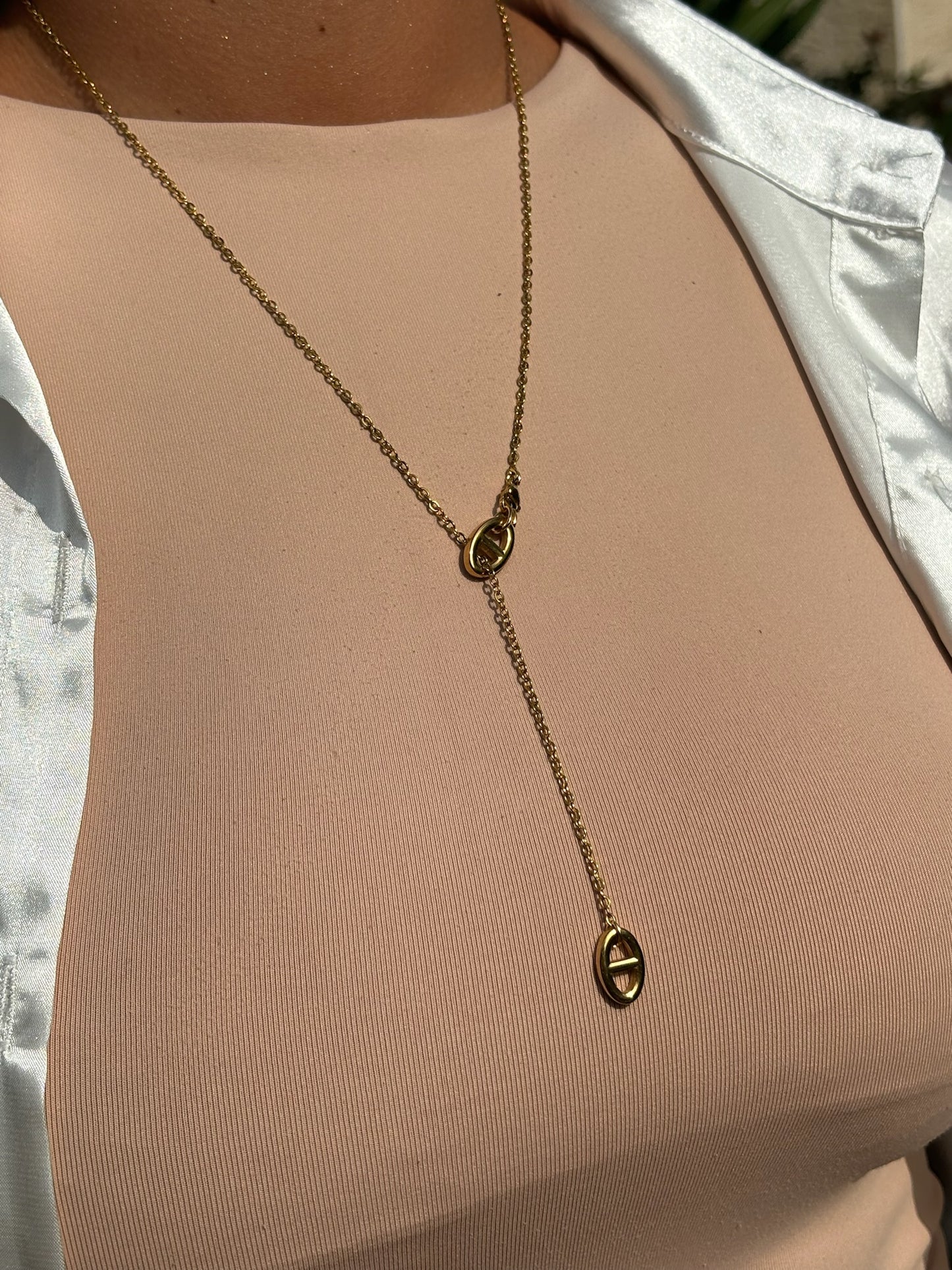 Collier chaîne double petite maille