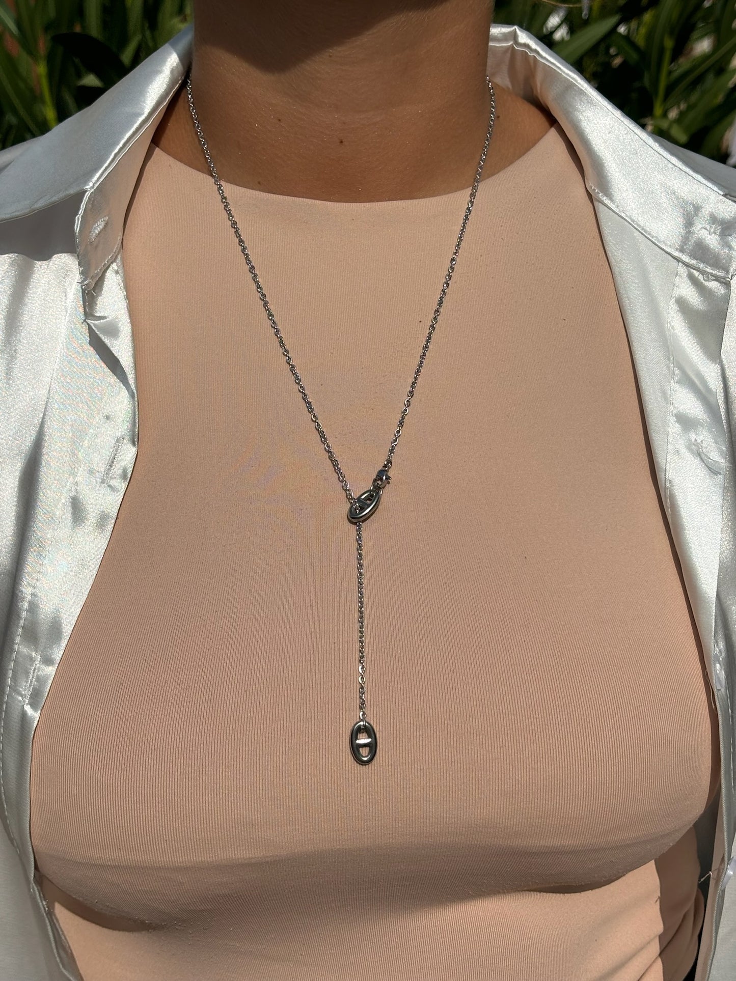 Collier chaîne double petite maille