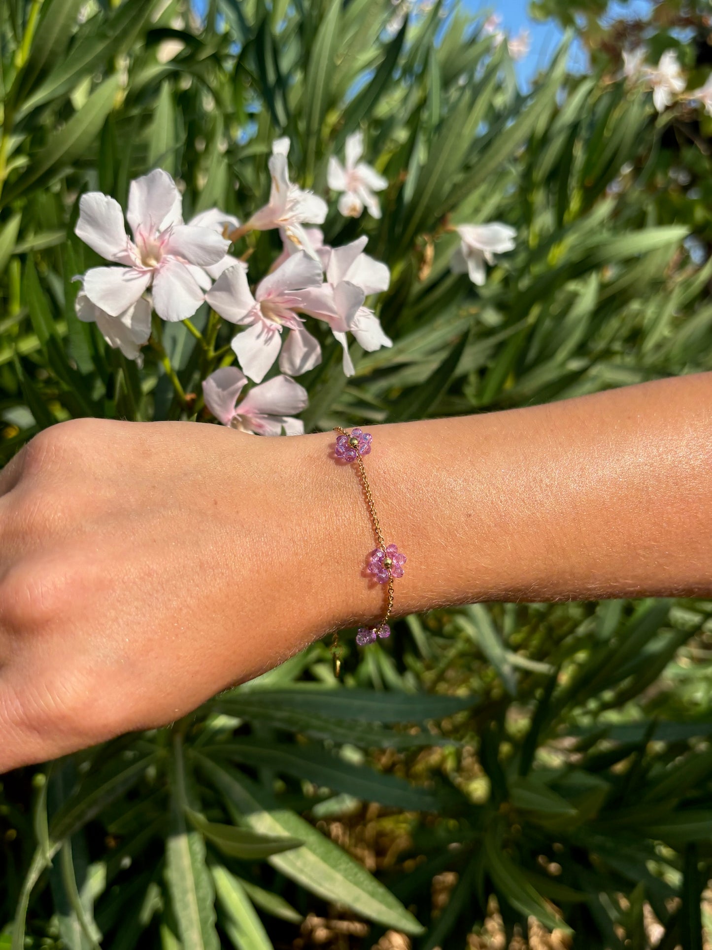 Bracelet fleur perlé