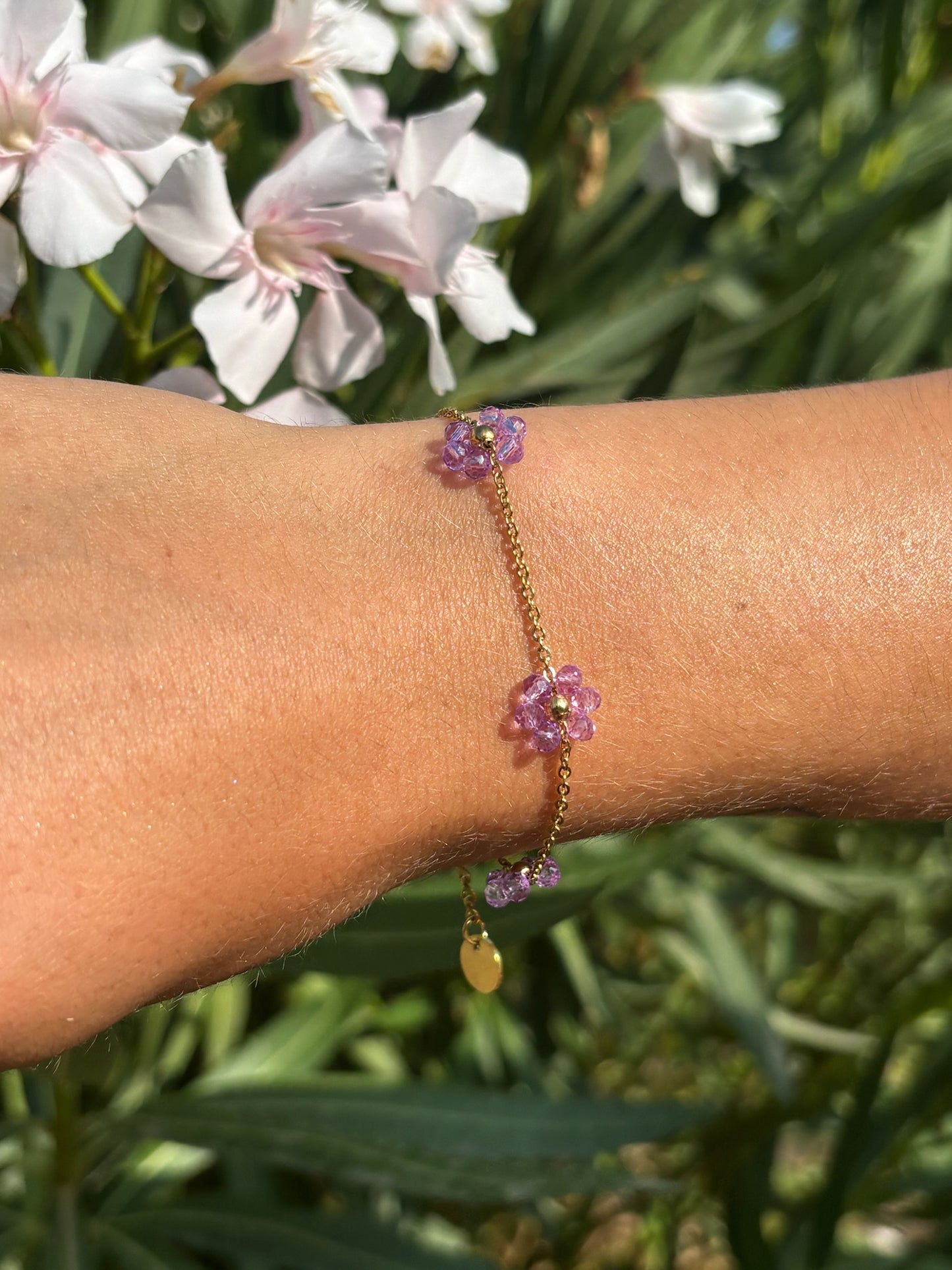 Bracelet fleur perlé