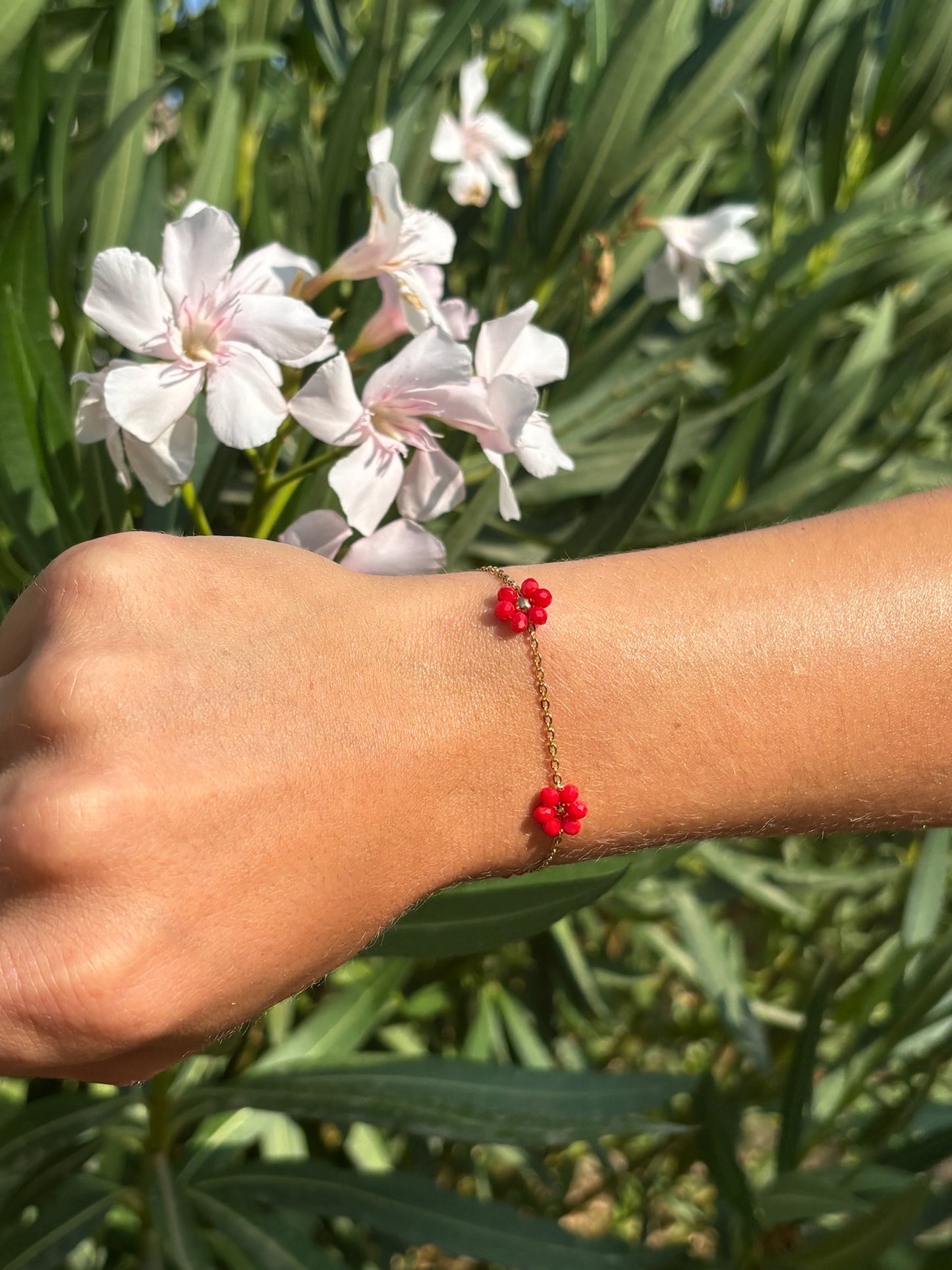 Bracelet fleur perlé