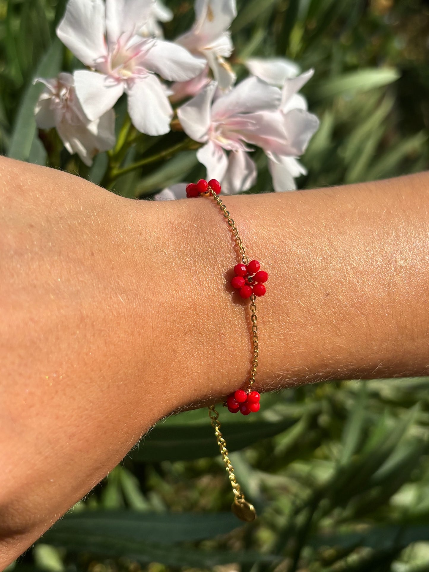 Bracelet fleur perlé