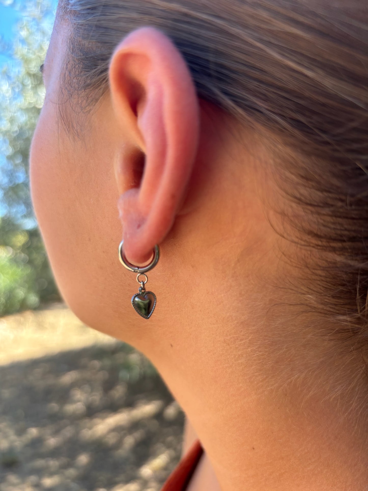 Boucles d'oreilles breloque coeur