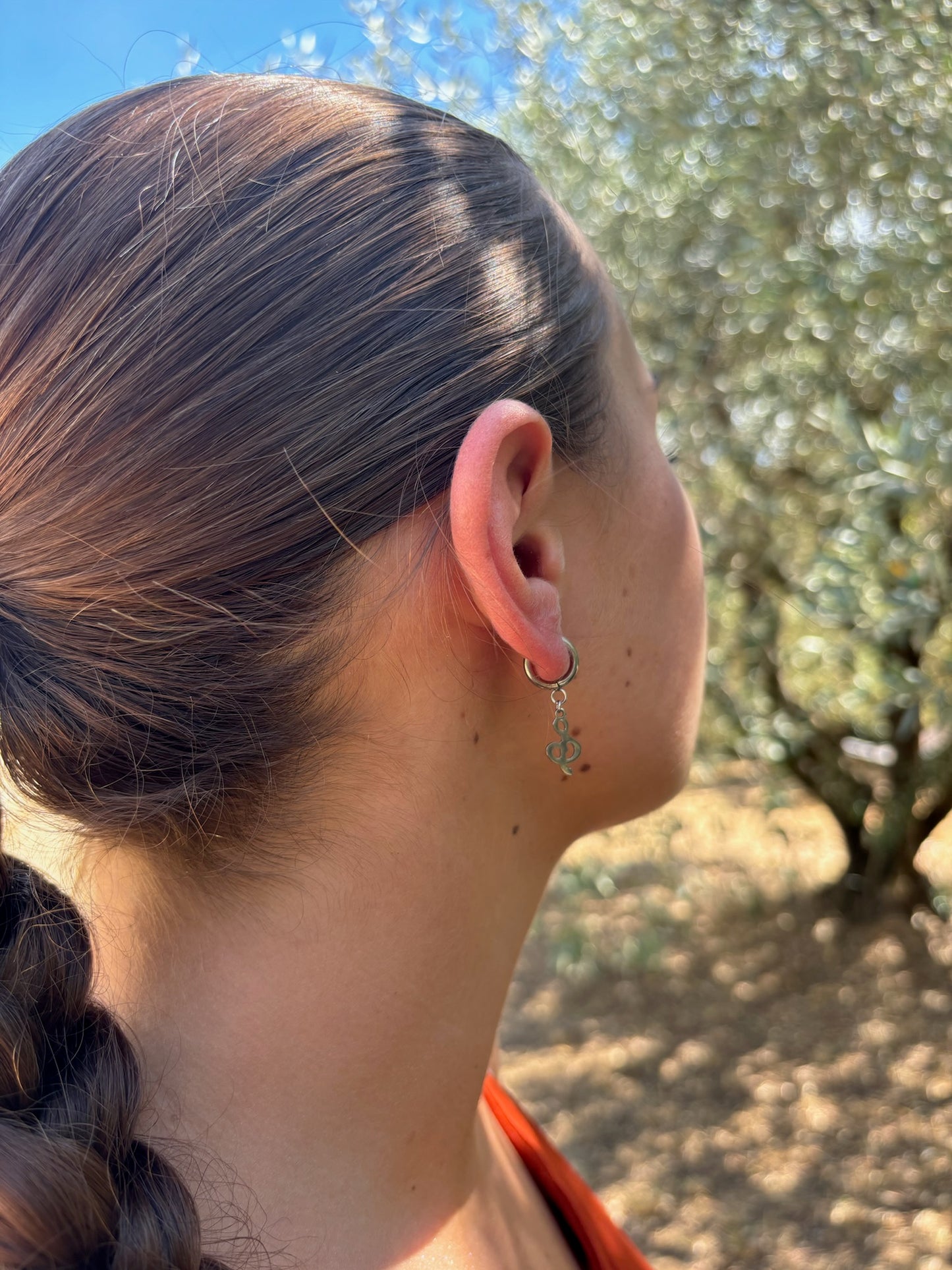 Boucles d'oreilles breloque note de musique