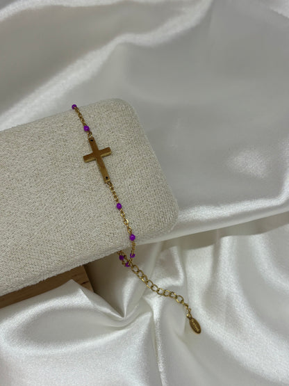Bracelet croix perlé