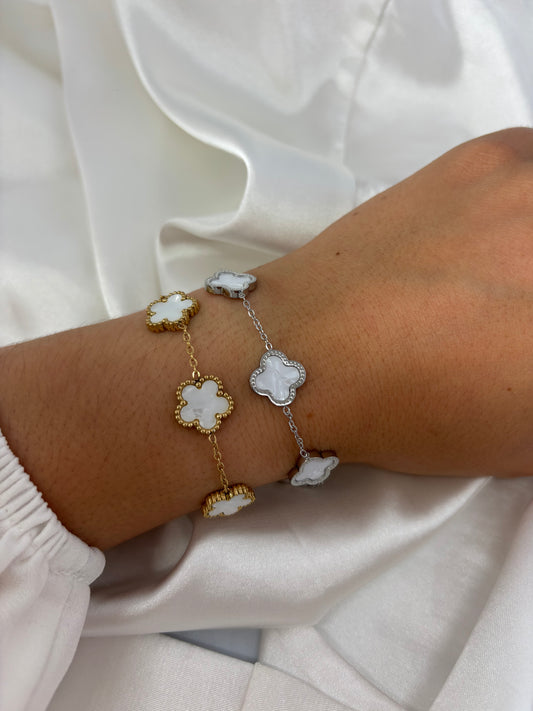 Bracelet fleur blanche