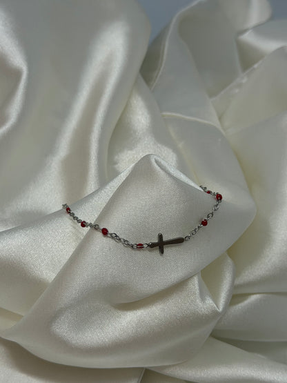 Bracelet croix perlé