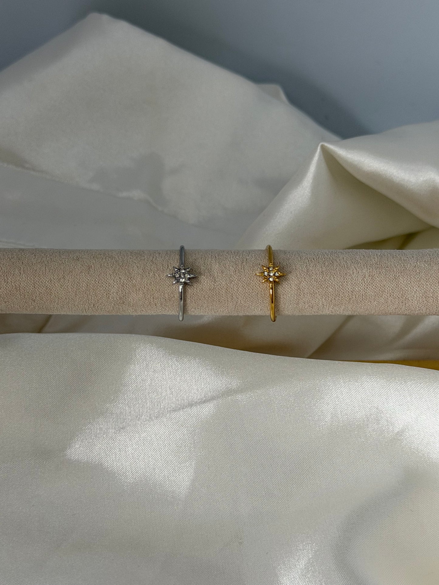 Bague étoile fine scintillante