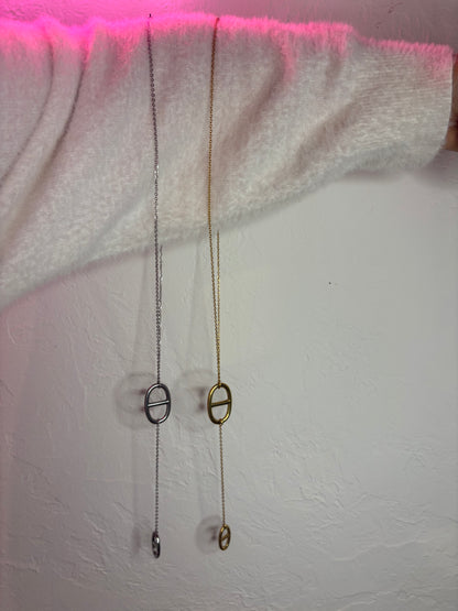 Sautoir chaîne fine maille XL