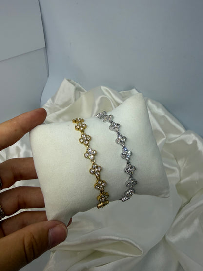Bracelet fleur diamant
