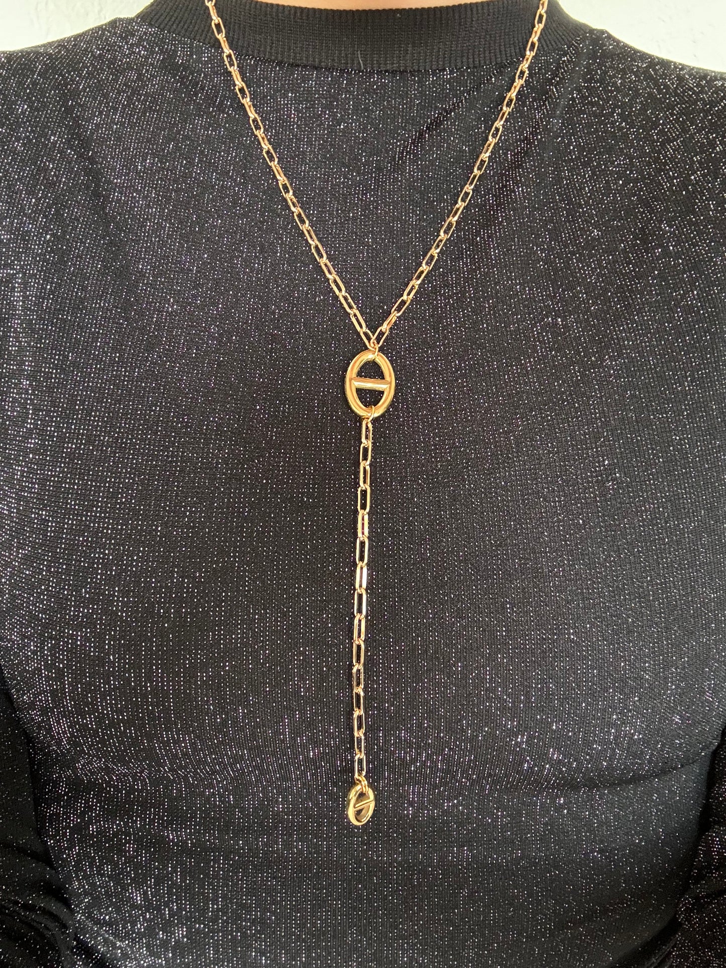 Collier en chaîne double maille