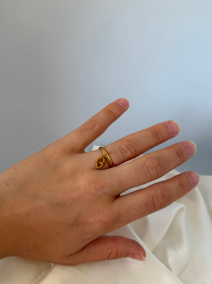 Bague breloque ajustable mini Maille