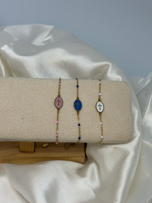 Bracelet chrétien perlé