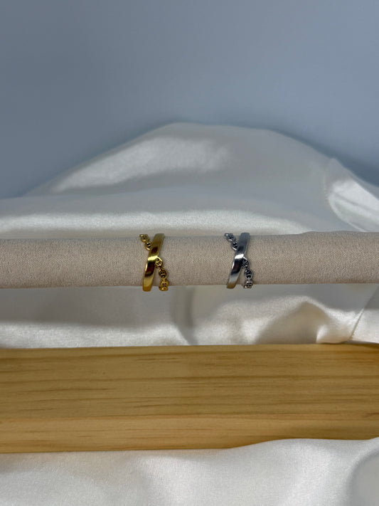 Bague maille croisé