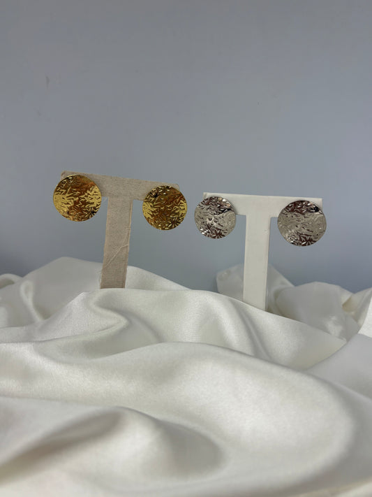 Boucles d'oreilles rond matelassé ￼