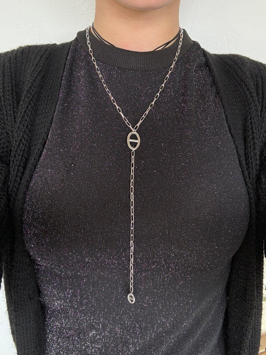 Collier en chaîne double maille