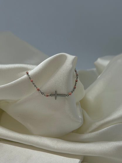 Bracelet croix perlé
