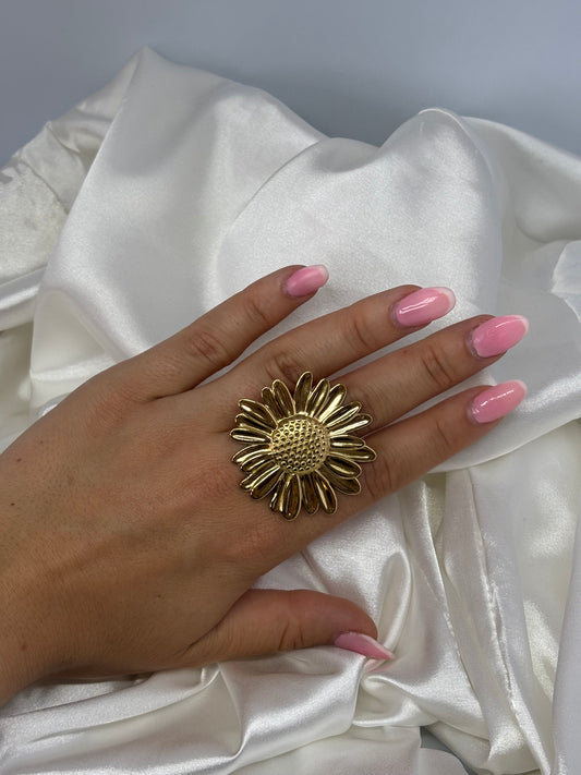 Grosse bague tournesol