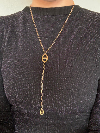 Collier en chaîne double maille