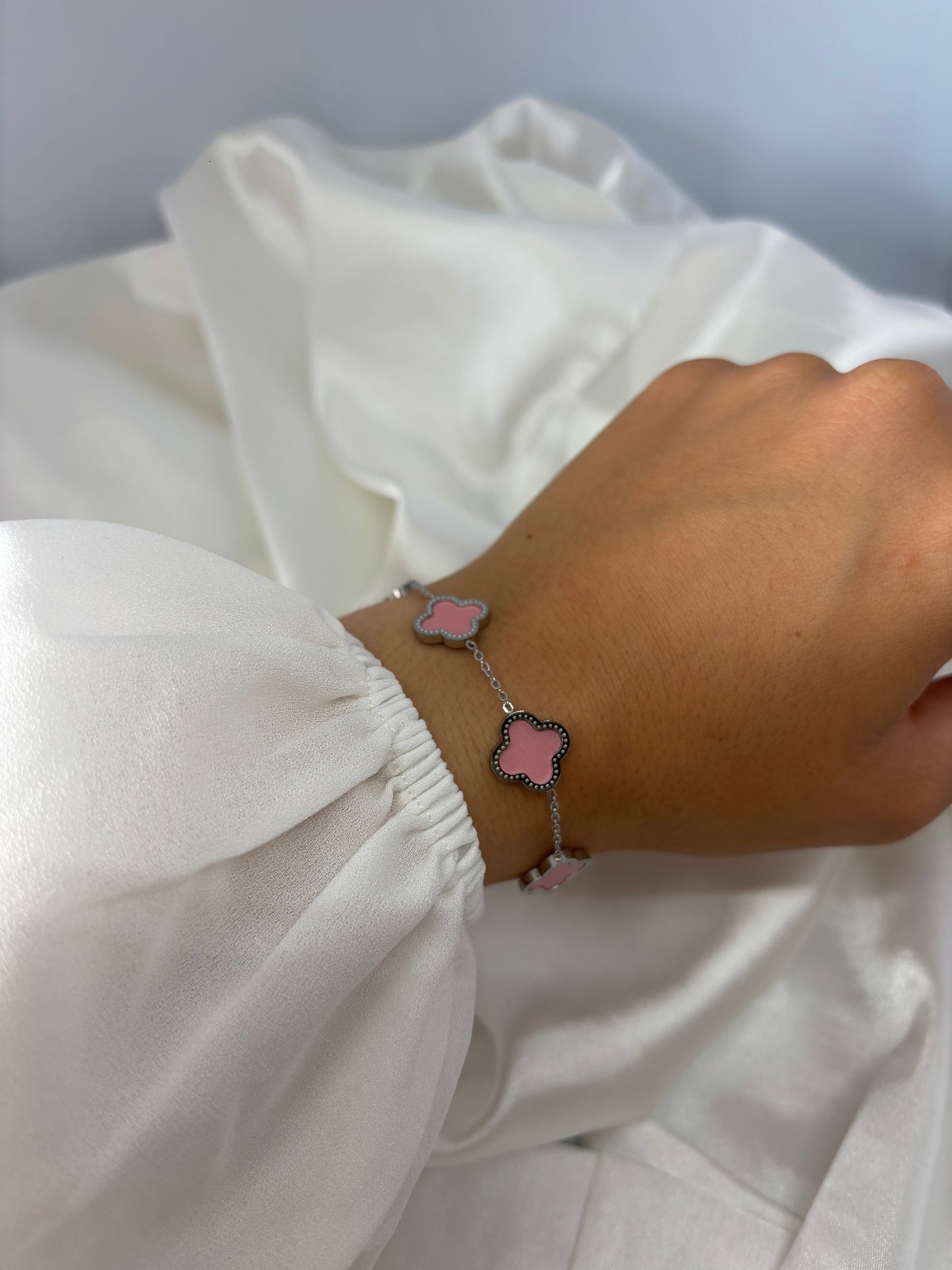 Bracelet fleur rose