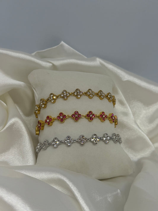 Bracelet fleur diamant