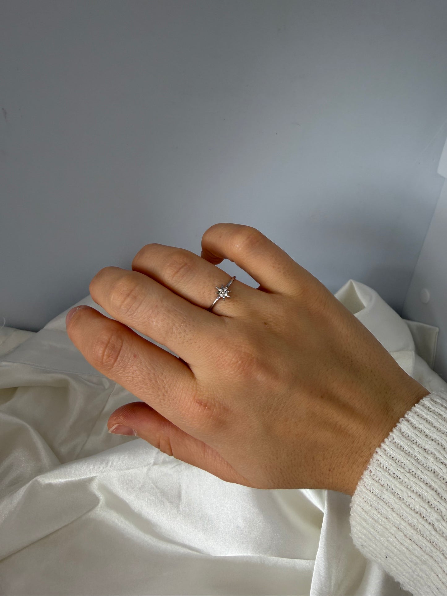 Bague étoile fine scintillante
