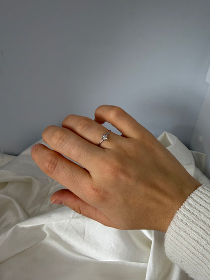 Bague étoile fine scintillante
