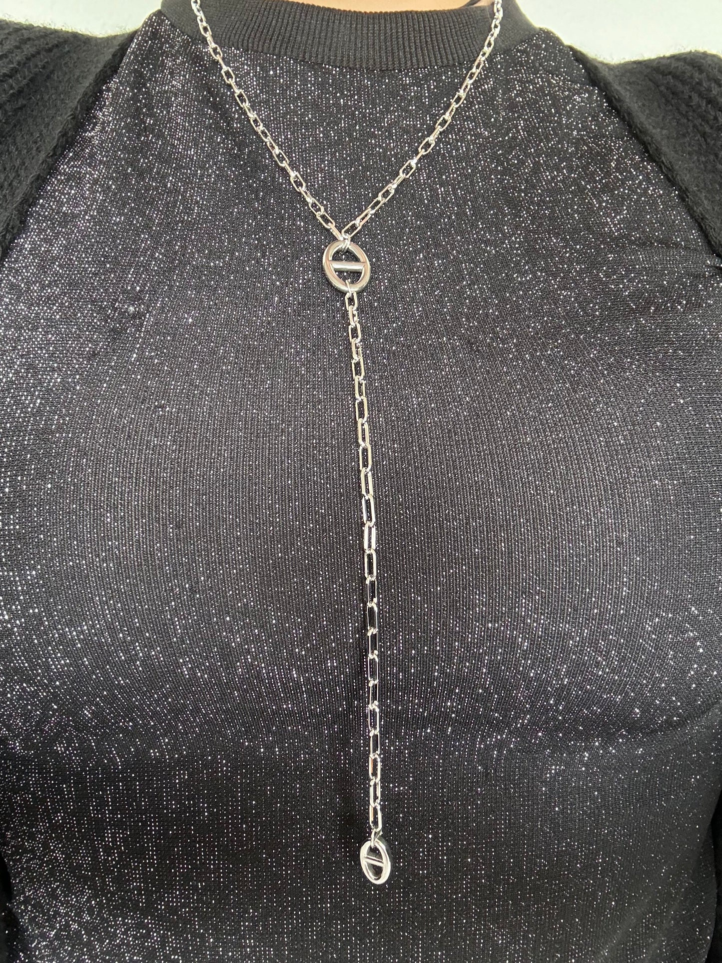 Collier en chaîne double maille