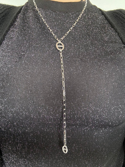 Collier en chaîne double maille