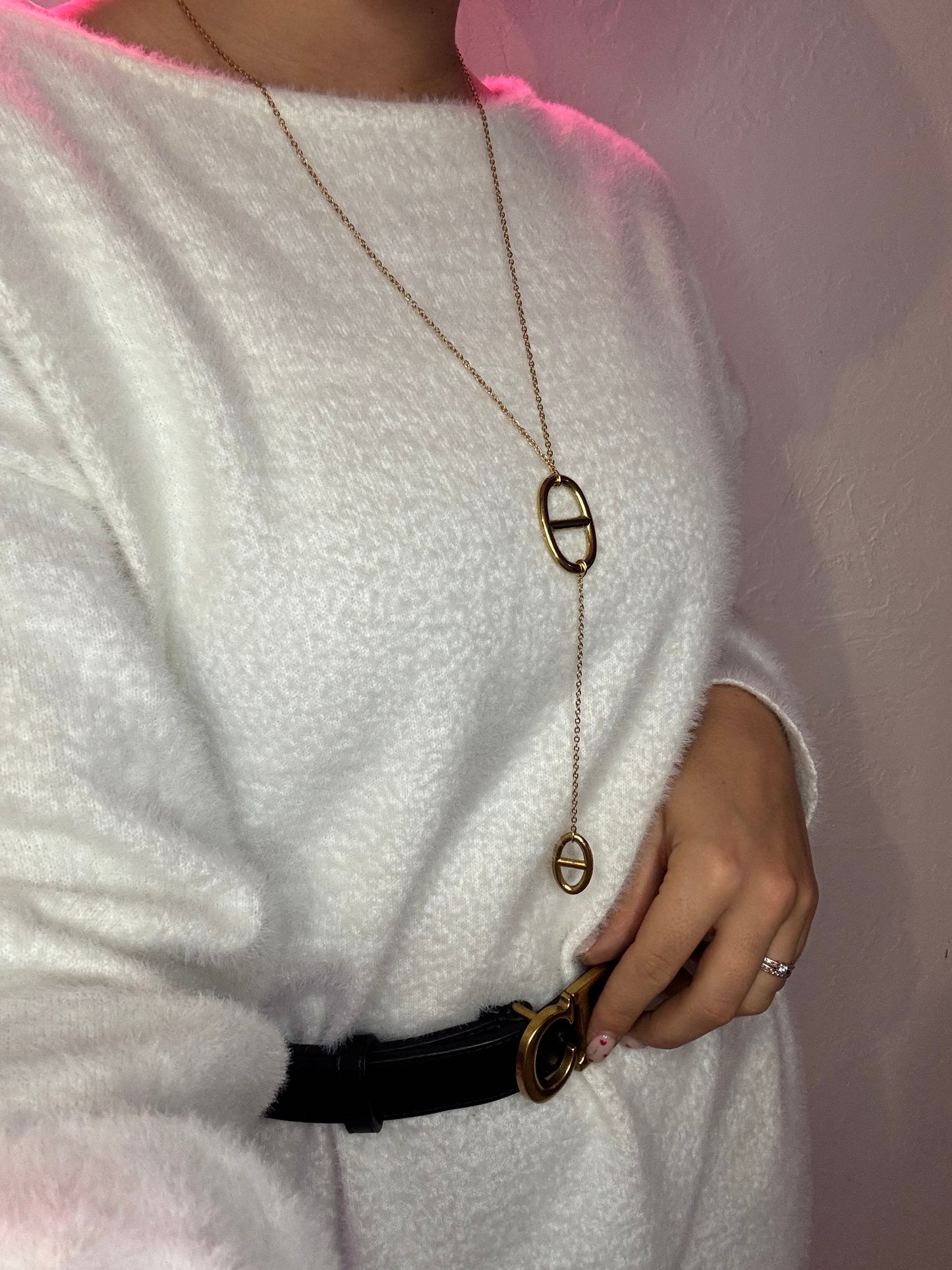 Sautoir chaîne fine maille XL