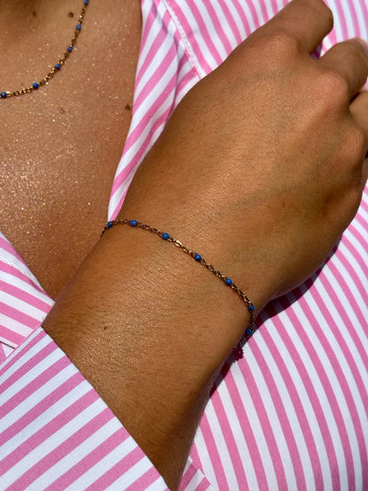 Bracelet perlé bleu