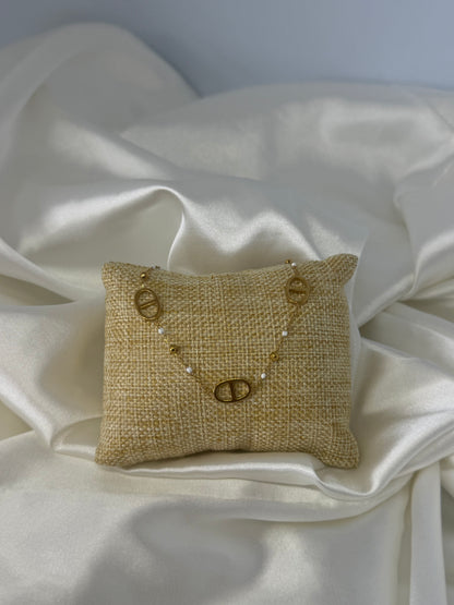 Ensemble maille perlé blanche