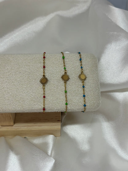 Bracelet soleil perlé