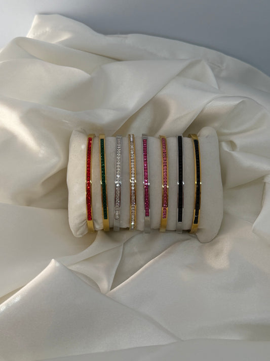 Jonc diamant coloré