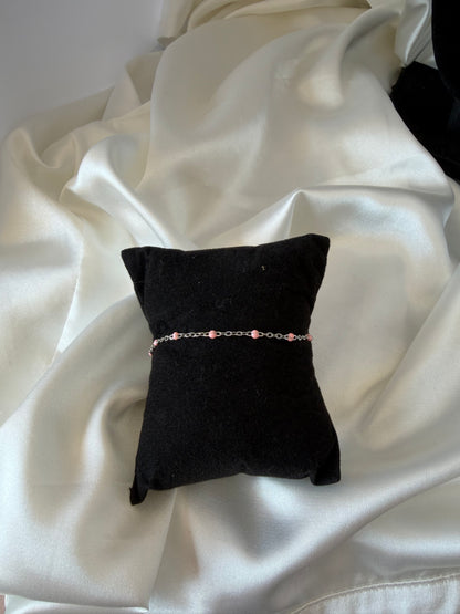 Bracelet perlé rose