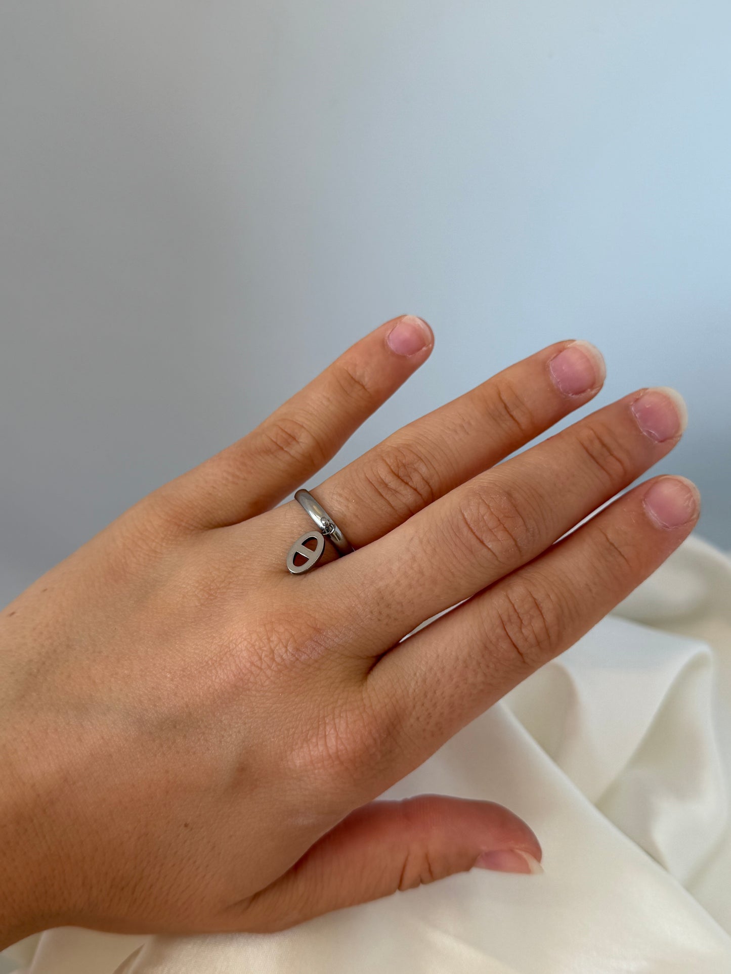 Bague breloque ajustable mini Maille