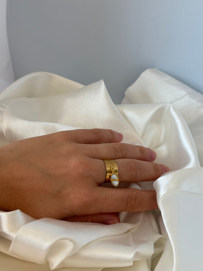 Bague breloque maille marbré