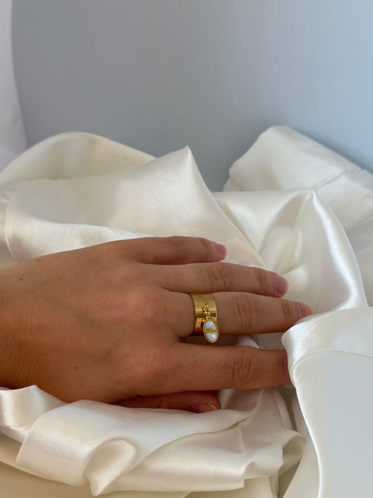 Bague breloque maille marbré